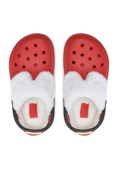 Crocs unisex flip-flops 210933 CLASSIC LINED SANTA CLOG red