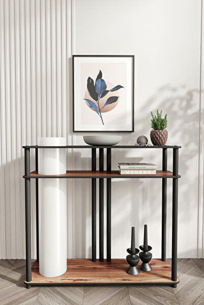 Genel Markalar Garcia Dresuar Dekoratif Raflı Lambader Ceviz, 1. Sınıf MDF ve PVC Başlık