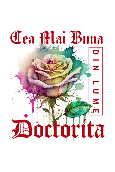 StoryGift Romania Sticker Adeziv 90CM Cu Textul Cea Mai Buna Doctorita, Din L...