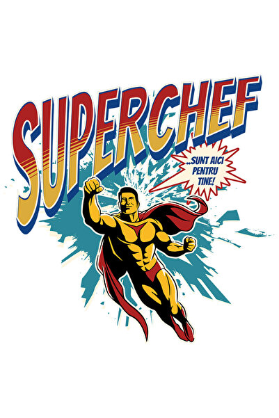 StoryGift Romania Sticker Eticheta 40CM Super Chef Super Erou, Sunt Aici Pent...
