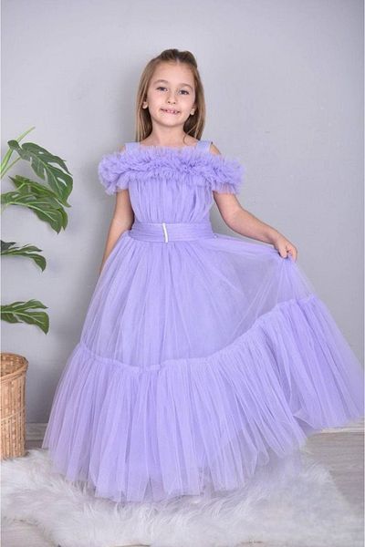 ESKİŞEHİR YUMURCAK Ruffled Boat Neck Evening Dress