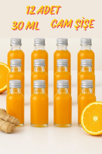 Tanemce 12Pcs Clear Glass Shot Bottle Leakproof Silver Metal Cap Cologne Fragrance Ornament Multipurpose Bottle 30ml