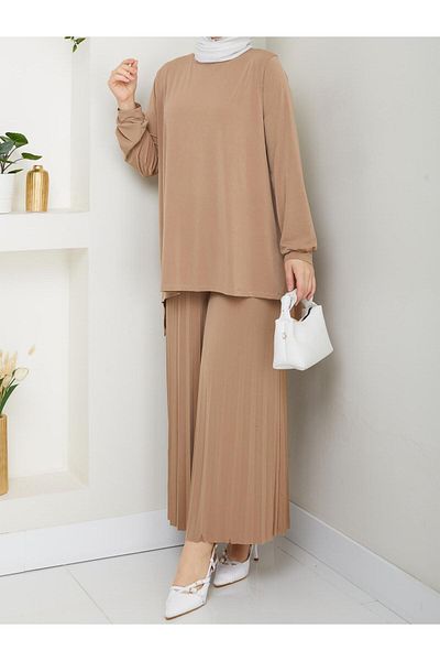 Moda Krash Sandy Pleated Trousers Set