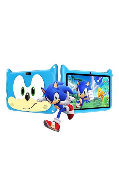 e-Wantay Children's Educational Tablet 7", Sonic, Android, 2GB+32GB, Dual Camera, Pen, 5 Toys, Blue