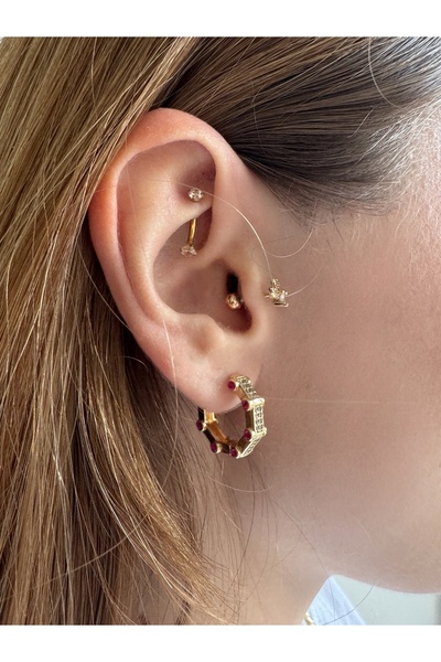 Gilia Jewelry Renkli Taşlı Serenay Leyla Küpesi