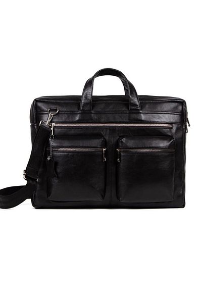 GIFT MALL Genuine Leather Premium Briefcase Laptop Bag