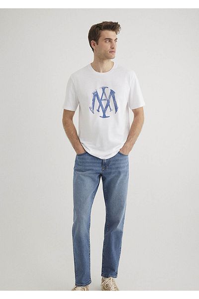 Mavi Λευκό ανδρικό μπλουζάκι M065109-620