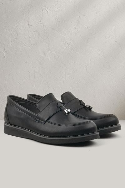 Rakerplus Black Matte Loafer Classic Children's Shoes
