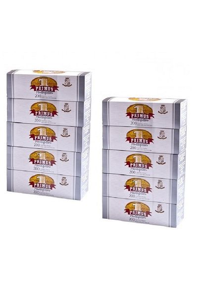 Primus Set of cigarette tubes for injected tobacco PRIMUS MULTIFILTER carbon, 10 boxes (2000 pcs), white filter