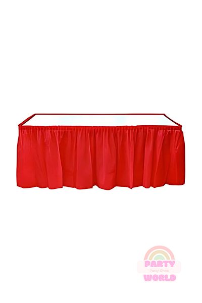 party world Plastic Table Skirt Red – 1 Piece