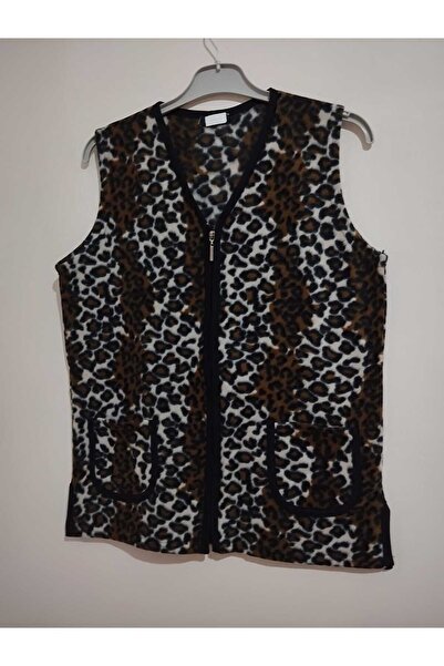 anne moda ankara Polar Широкий крій V-подібний комір, жилет на блискавці