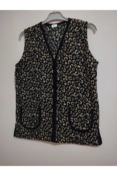 anne moda ankara Polar Широкий крій V-подібний комір, жилет на блискавці