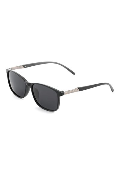 Angel Eyes Rectangle Design Black Frame Black Glass Polarized Men's Goggle Ce Certified