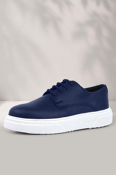 Rakerplus Derby Navy Blue Matte White Sole Children's Classic Shoes