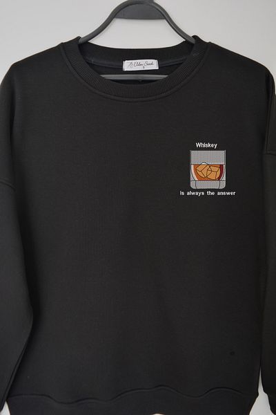EldenStitch Hanorac oversize unisex brodat cu broderie whisky