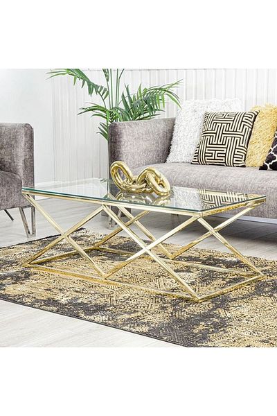 private house Gold center service table (120*60)