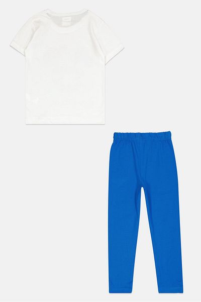 Disney Toddlers Boy 2 Pieces Mickey Mouse Pajama Set, White/blue