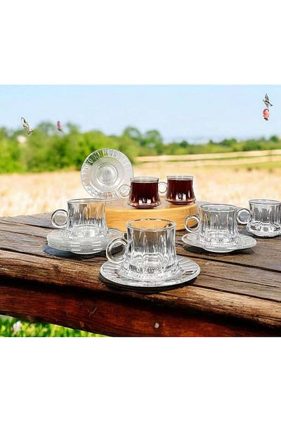 ÇEÇEN HOME 12 Piece Glass Cup Set for 6 People