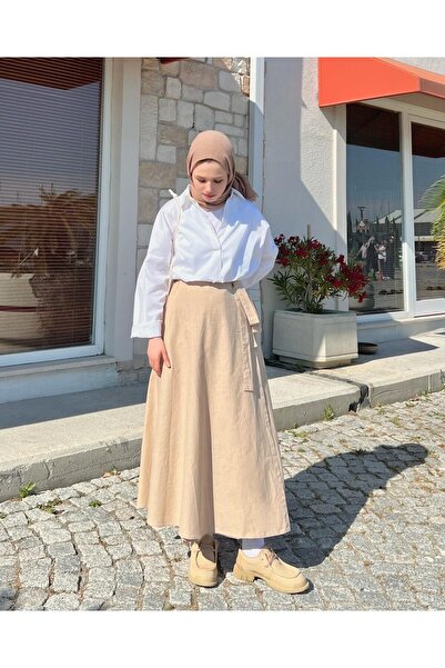 Motto Collection Bej Keten Anvelop Etek