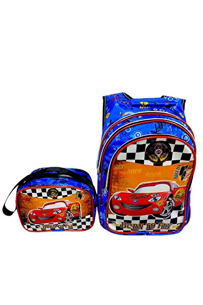 BURKAY PAZARLAMA Arabalı Işıklı Ilkokul Çantası 2’li Takım