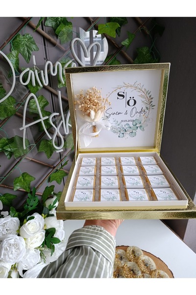 Beyaz Gelincik Tasarım Söz Çikolatası, Nişan Çikolatası, Kız İsteme Çikolatas...