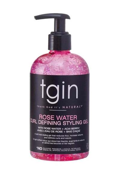 Tgin جل تصفيف الشعر بماء الورد للشعر الطبيعي من تيجين 374 مل