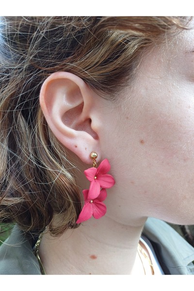 CREATİVESHOP Çiçekli Küpeler, Polimer kil Küpeler, Tasarım Küpeler, El Yapımı Küpeler