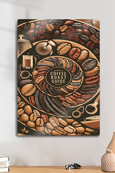 DekorHane Metalni otisak - zrno kafe, dekoracija, kafić, barista, dekorativna...