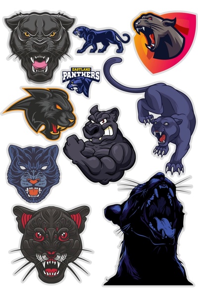 Reysa Tasarım مجموعة ملصقات النمر -1 9 قطع هاتف، جهاز لوحي، كمبيوتر محمول، مل...