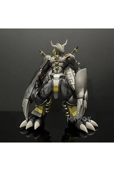 BANDAI Greymon black 18cm Anime Digimon Adventure Metal Greymon Action figure toy model