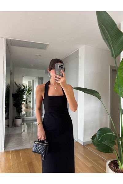 Masspera Halter Neck Maxi Dress