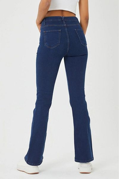 TugsatTasarTekstil Super High Waist Blue Flare Jean Women's Jeans