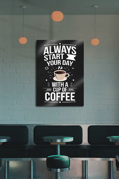 DekorHane Imprimare 4K pe tablă de metal - Tabel de cafea, Cafea începe la soare