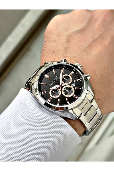 Ferrucci Calendar Steel Strap Men's Wristwatch