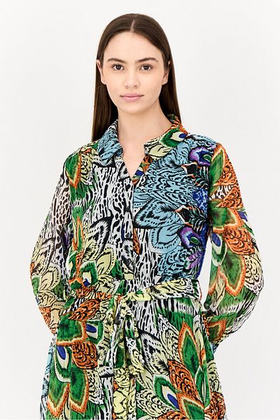BANDOLINO Women Floral Print Belted Maxi Dress, Multicolor
