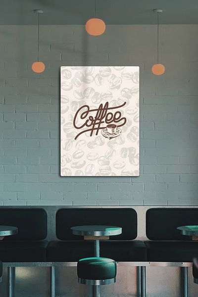 DekorHane Imprimare metalică - Tavă decorativă cu tematică ceașcă de cafea, scris cafea