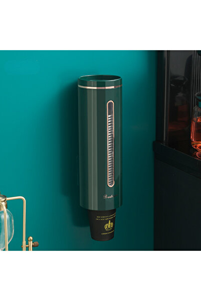 Choice green Wall mounted/desktop models Plastic Paper Cup Dispenser Household Disposable Cup Storage Rack