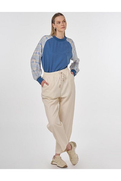 Kayra Modal Tunic Indigo with Fabric Garnish