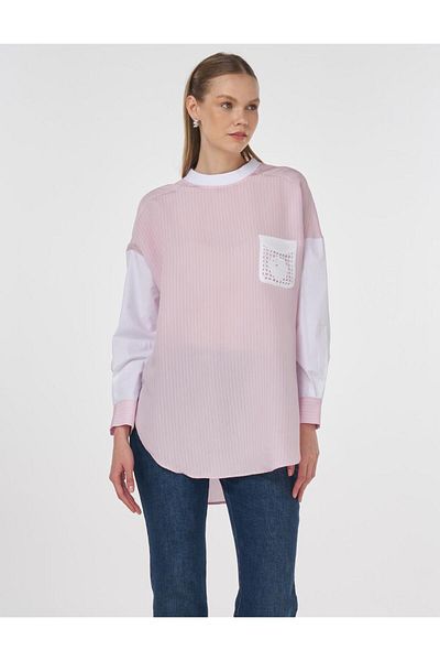 KYR Modal Tunic Pink with Lace Appliques