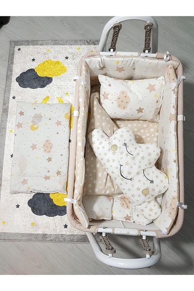 Baby Clime 45X85 Portable Rockable Mother's Side Crib and Baby Sleeping Set (Together)