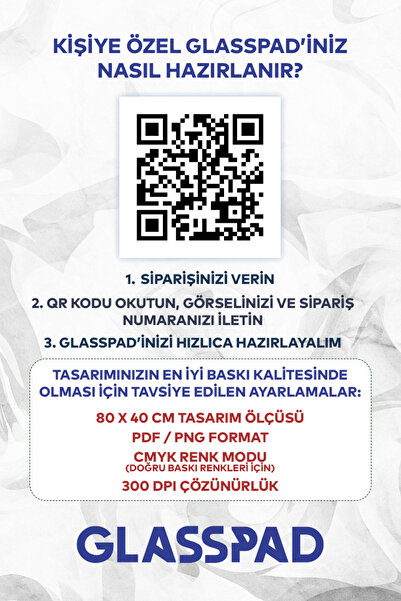 GlassPad Kendin Tasarla | Kişiye Özel Cam Mouse Pad - Premium Temperli Cam - 80x40 Cm [L]