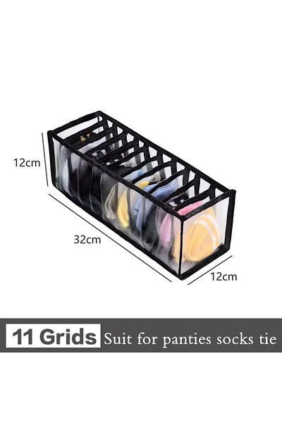 Choice M Black 1pc Closet Organizer For Socks Separated Underwear Storage Box Jeans Bra Foldable