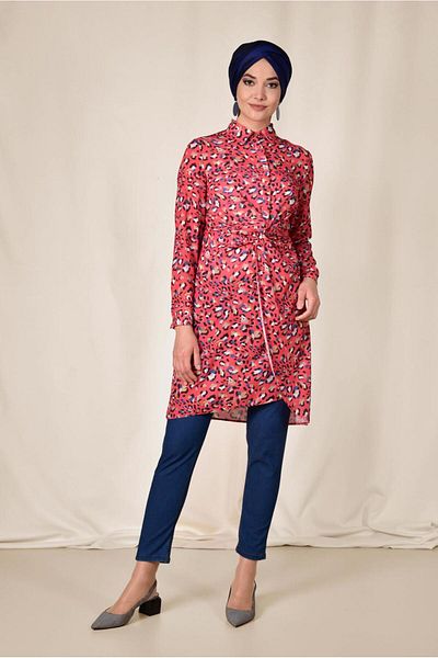 Alvina 4115 Model Colorful Patterned Tunic