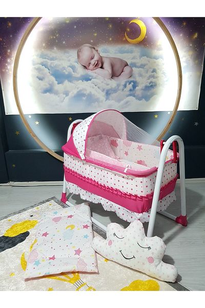 Baby Clime 45X85 Portable Rockable Mother's Side Crib and Baby Sleeping Set (Together)