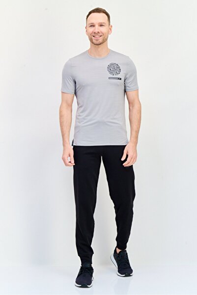 Reebok Men Sportswear Fit Short Sleeves Running T-Shirt, Grey