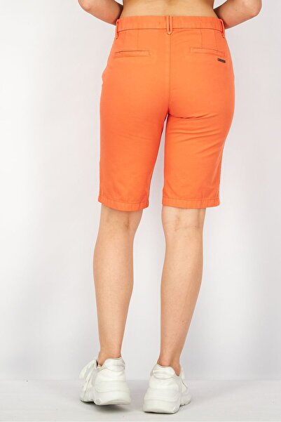 Esprit Women Side Pocket Solid Shorts, Orange