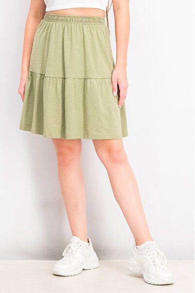 Esprit Women Pull,On Plain Mini Skirt, Olive