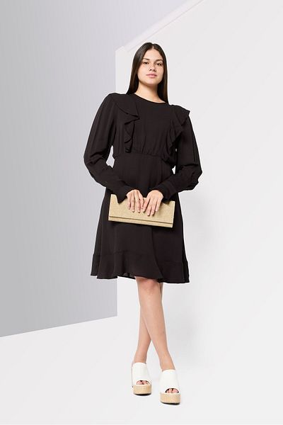 Scotch & Soda Women Plain A-line Dress, Black