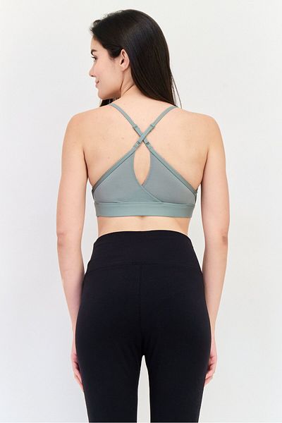 Reebok Women Sportswear Fit Brand Logo Training Bra, Dark Sage