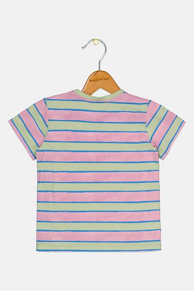 Gucci Toddlers Boy Crew Neck Short Sleeves Stripe T-Shirt, Multicolor